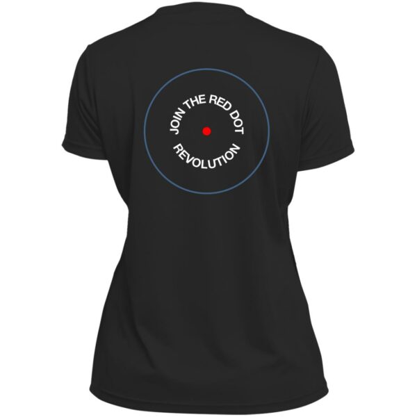 Join the Red Dot Revolution Ladies' Squash Shirt, Hardball Doubles, Sleeveless V-Neck Performance Tee - Back print
