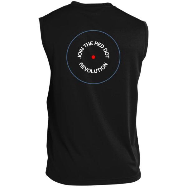 Join the Red Dot Revolution Men’s Hardball Squash Doubles Sleeveless Performance Tee