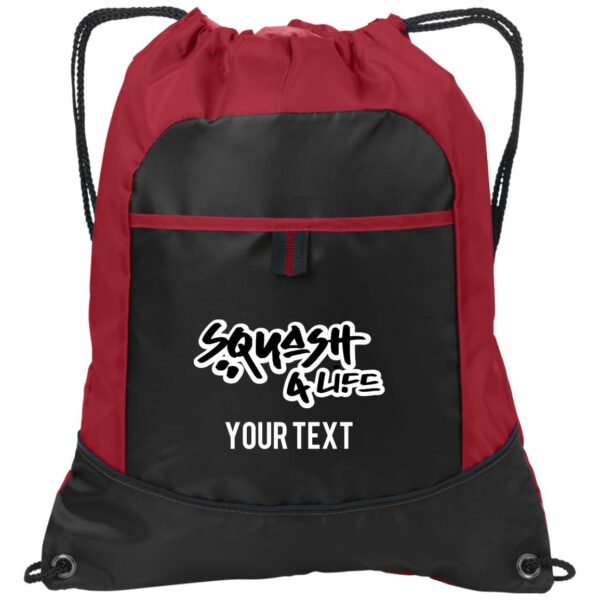 "Squash 4 Life" Personalized Pocket Cinch Pack - Image 2