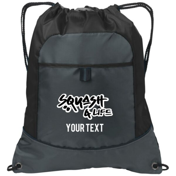 "Squash 4 Life" Personalized Pocket Cinch Pack - Image 3