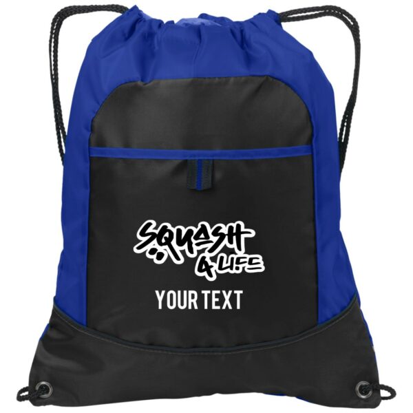 "Squash 4 Life" Personalized Pocket Cinch Pack - Image 4