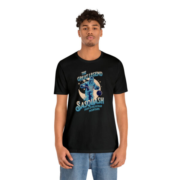 The Legend of Sasquash Squash Shirt, Unisex Jersey Short Sleeve Tee - Image 2