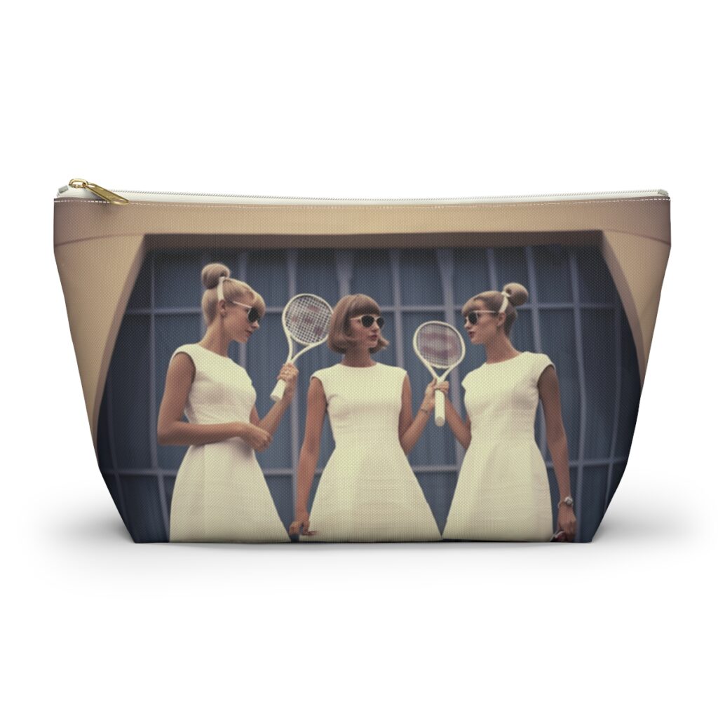 Retro Chic Tennis Ladies Accessories Pouch w T-bottom